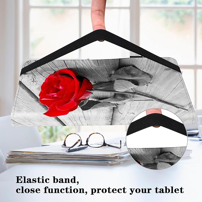 Case for iPad 11th Generation 11 Inch 2025 A16, iPad 10th Generation 10.9 inch 2022, Auto Wake/Sleep,Slim Stand Smart PU Leather Protective Cover - One Rose