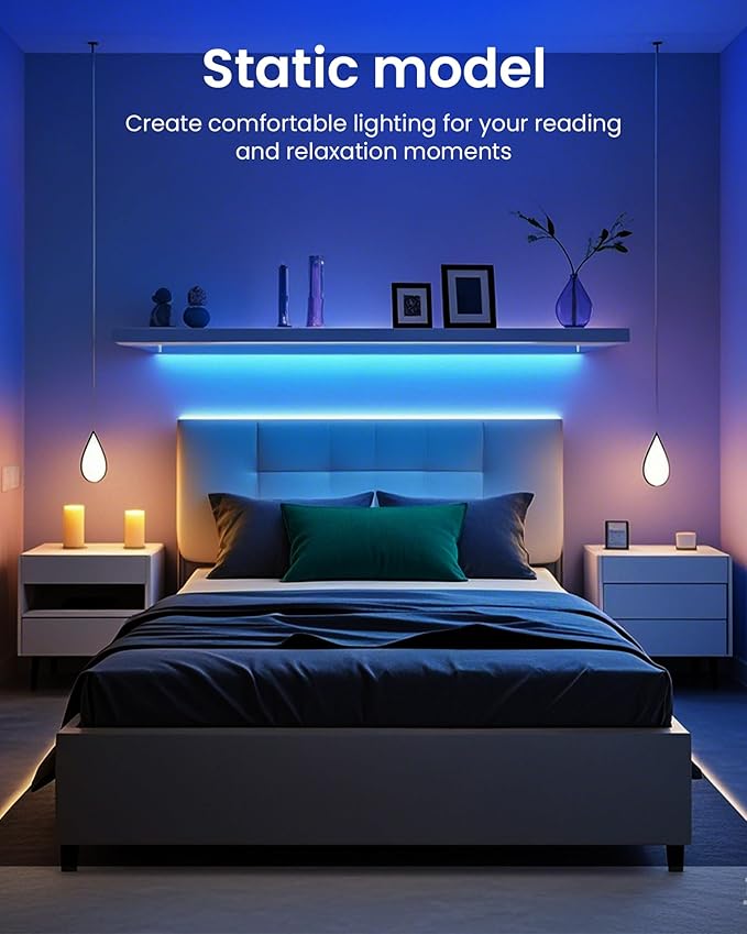 VOLIVO 200ft Led Strip Lights for Bedroom, Color Changing Led Light Strips Kit with Bluetooth App Control and IR Remote, RGB Music Sync Lighting for Room, Home Decor