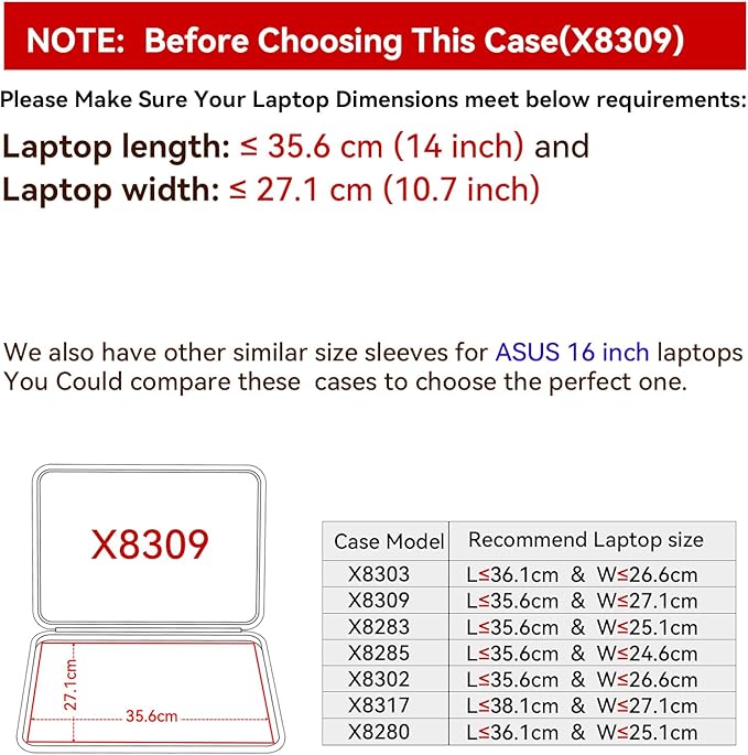 Smatree Hard EVA Protective Sleeve Case Compatible for 16 inch ASUS ProArt Studiobook 16 OLED H7604/Pro 16 OLED W7604, 16inch Waterproof and Anti-Shock Laptop Bag (X8309)