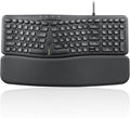 Perixx PERIBOARD-536B US, Wired Ergonomic Compact USB Keyboard - 16.34 x 5.71 x 1.61 inches Dimension - Build-in Number Pad - Detachable Wrist Rest - Silent Typing - Black