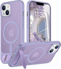 Magnetic Compatible with iPhone 14 Case/iPhone 13 Case,[Built-in Invisible Kickstand][Compatible with MagSafe][Military Grade Shockproof] Slim Translucent Matte Phone Case for iPhone 14/13 6.1"