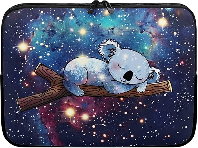 Galaxy Koala Laptop Sleeve Case for Women Kids 17 inch Laptop Protector with Multiple Uses Lightweight Computer Sleeve Tablet Bag Laptop Carrying Case Gifts for Girls
