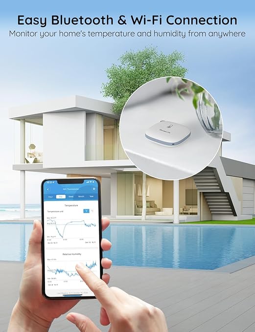 GoveeLife Smart Hygrometer Thermometer, WiFi Temperature Monitor H5179, GoveeLife Smart Humidifiers for Bedroom, Warm and Cool Mist Humidifier for Large Room H7143