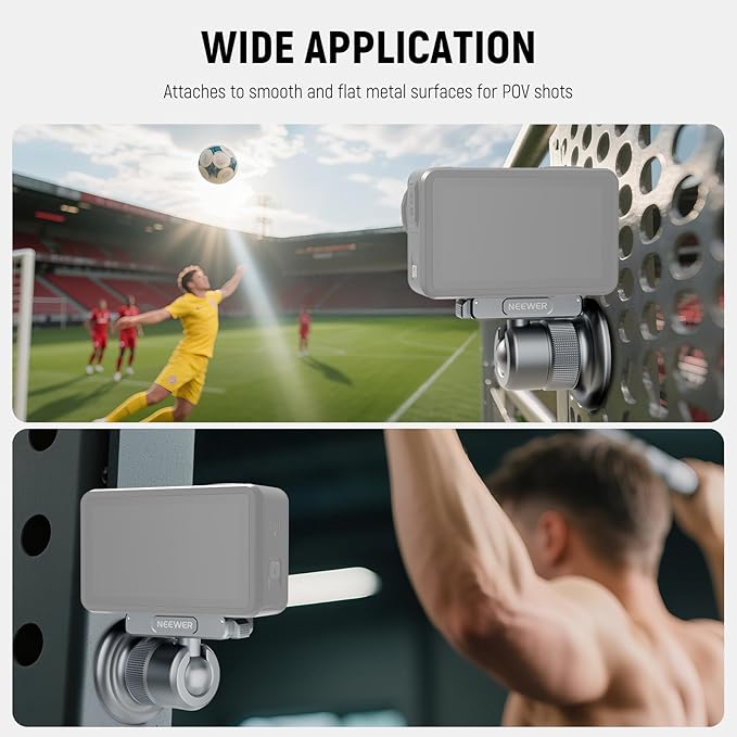 NEEWER Magnetic Camera Mount Compatible with DJI Osmo 360 / Action 5 Pro/4/3, 360° Quick Release Ball Head Adapter Mount 1/4" Thread for POV Shots, Camera Cage, Selfie Stick, Tripod, AC013 Dark Gray