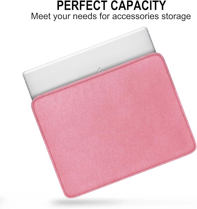 Laptop Case 14 Inch, Shockproof Protective Traveling Computer Bag, Water Resistant Portable Laptop Sleeve Compatible for Lenovo, HP, Dell, Asus, MacBook Air/Pro, Pink