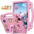 Dteck Case for iPad Air 13 Inch,iPad Pro 13 inch 2024 M4 Kids Case,iPad Pro 12.9 Case 6th/5th/4th/3rd Gen,Cartoon Panda Shockproof Rugged Lightweight Convertible Stand Handles Kids Friendly Case,Pink