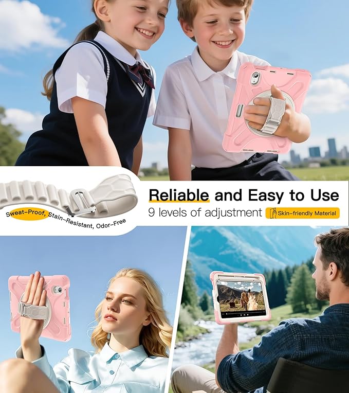 BRAECN for iPad mini 7(A17 Pro)/ 6 case 2024/2021 8.3 inch Heavy Duty Shockproof Protective with Pencil Holder Screen Protector 360°Rotating Stand Handle Full Body Cover Shoulder Strap Kids Friendly