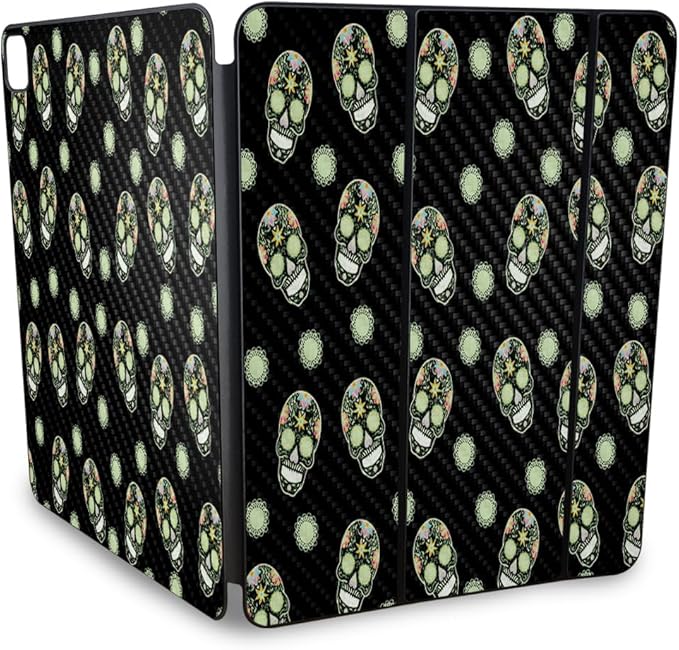 Carbon Fiber Skin Compatible with Apple Smart Folio for iPad Pro 13-inch (M4/M5) 2025 - Nighttime Skulls - Premium 3M Vinyl Protective Wrap Decal Cover | Crafted in The USA by MightySkins