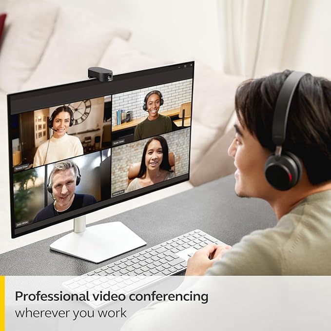 Jabra PanaCast 20 Conferencing Camera - Flexible Plug & Play Personal Video Solution Computer Webcam with AI-Powered 4K Ultra-HD, Intelligent Zoom, and Lighting Optimization - Black