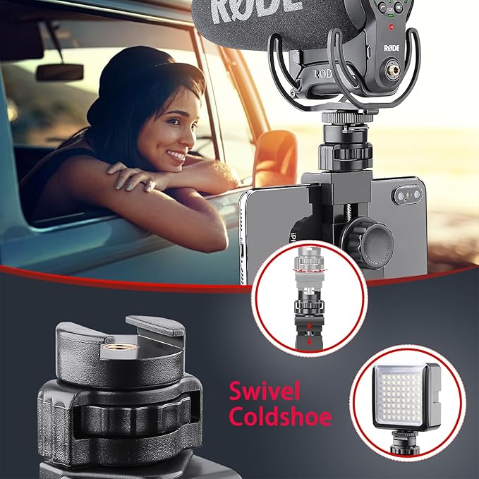 Zeadio Smartphone Stabilizer, Vlogging Hand Grip Video Holder Rig Handle Travel Selfie Stick with Clamp Mount for All iPhone and Android Mobile Cell Phone