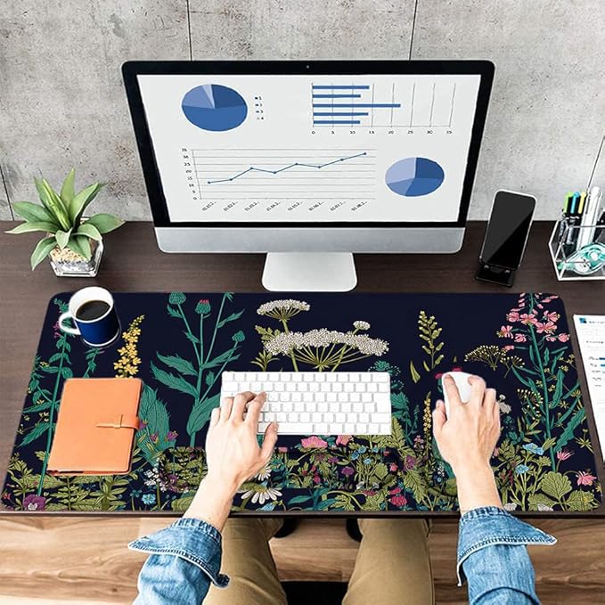 LATEEFAH Mouse Pad with Wrist Rest, Large Mouse Pad, Ergonomic Gaming Desk Pad Keyboard Wrist Rest Set, 4-in-1 Desk Mat Keyboard Mat for Home, Office