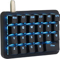 Koolertron 23-Key One-Handed Mechanical Keypad, Blue LED Backlit Portable Mini One-Handed Mechanical Gaming Keypad 23 Fully Programmable Keys