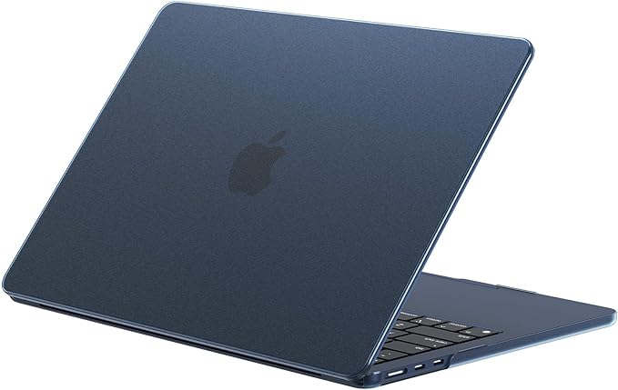 EooCoo Case Compatible with MacBook Air 13 inch M5 2026-2022 M4 M3 M2 A3449 A3240 A3113 A2681, Matte Hard Shell Scratch Resistant Protective Cover Compatible for MacBook Air 13.6 inch, Frost Midnight