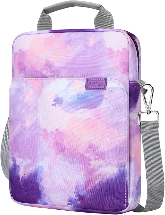 TiMOVO 9-11 Inch Tablet Sleeve Bag with Shoulder Strap for iPad 11-inch A16 2025, iPad 10th Gen. 10.9"/10.2", Galaxy Tab A9+/A11Plus 11", Watercolor Purple