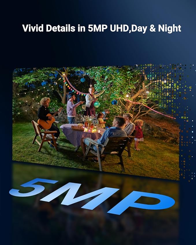 VIZIUUY 5MP Solar Security Camera Outdoor, Wireless Battery Powered Security Camera with 360°View, Pan and Tilt, Color Night Vision with Floodlight,PIR Human Detection,Compatible with Alexa