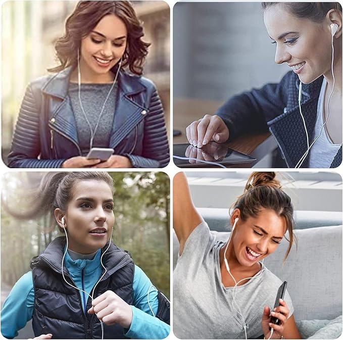 [2 Pack] WEIZY Aux Earbuds/Earphones, Vize 3.5mm Wired Headphones Noise Isolating Earphones Volume Control & Built-in Microphone Compatible with iPhone/Samsung/Android/MP3/MP4