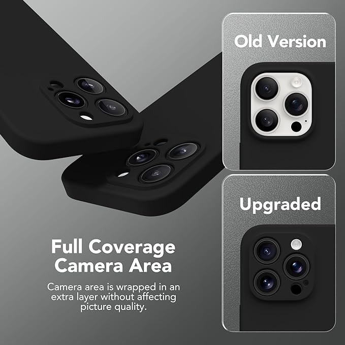 Magnetic for iPhone 14 Pro Case, Compatible with MagSafe, [Full Camera Protection][Screen Protector] Silicone Shockproof Protective Phone Case for iPhone 14 Pro 6.1", Black