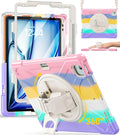 BRAECN Case for iPad Air 13 Inch 2026(M4)/2025(M3)/2024(M2) & iPad Pro 12.9''(2022/2021/2020/2018), Full-Body Protection Screen Protector Pencil Holder 360° Rotating Handle Kicktand Kids Friendly