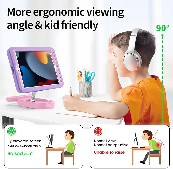 Kids Case for iPad 9th/8th/7th Gen 10.2 inch,Cute Shockproof EVA Case with Handle & Stand, Child-Friendly Drop-Proof case for iPad 10.2 2021/2020/2019