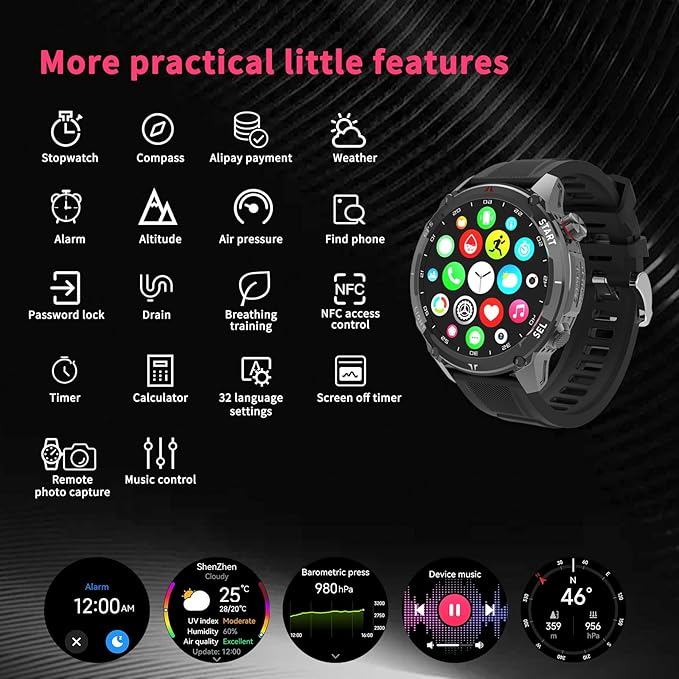 Smart Watch for Men Women, Bluetooth Call, 1.43 Inch Touchscreen Fitness Tracker with Heart Rate, SpO2, Sleep Monitoring, Sports Smartwatch with GPS, Multiple Sport Modes, IP68 Waterproof