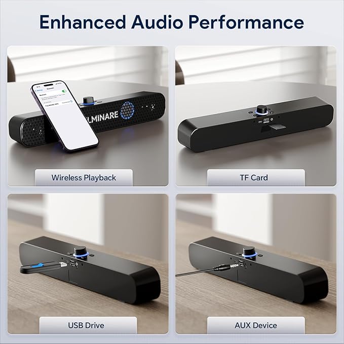 FULMINARE Bluetooth Speaker with 26W HD Sound, Portable Speaker Up to 30H Playtime, AUX&TF-Card&USB Input, LED Lights, Speakers Bluetooth 5.3 Wireless for Home/Party/Outdoor, (Black)