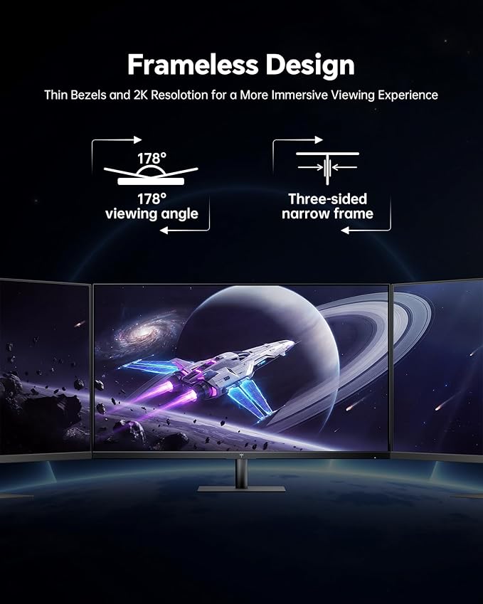 KTC 32 Inch 2K 120Hz Computer Monitor, IPS QHD 2560 x 1440p Monitor with Ultra-Thin Bezels, HDR10, Adaptive Sync, HDMI/Display Ports, Tilt Adjustable, Eyecare, for Office and Casual Gaming, H32T13