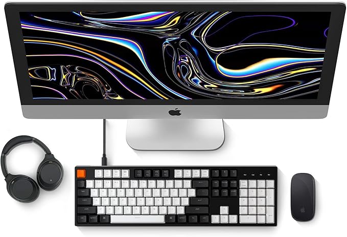 Keychron C2 Full Size Wired Mechanical Keyboard for Mac, Hot-swappable, Gateron G Pro Brown Switch, RGB Backlight, 104 Keys ABS keycaps Gaming Keyboard for Windows, USB-C Type-C Braid Cable