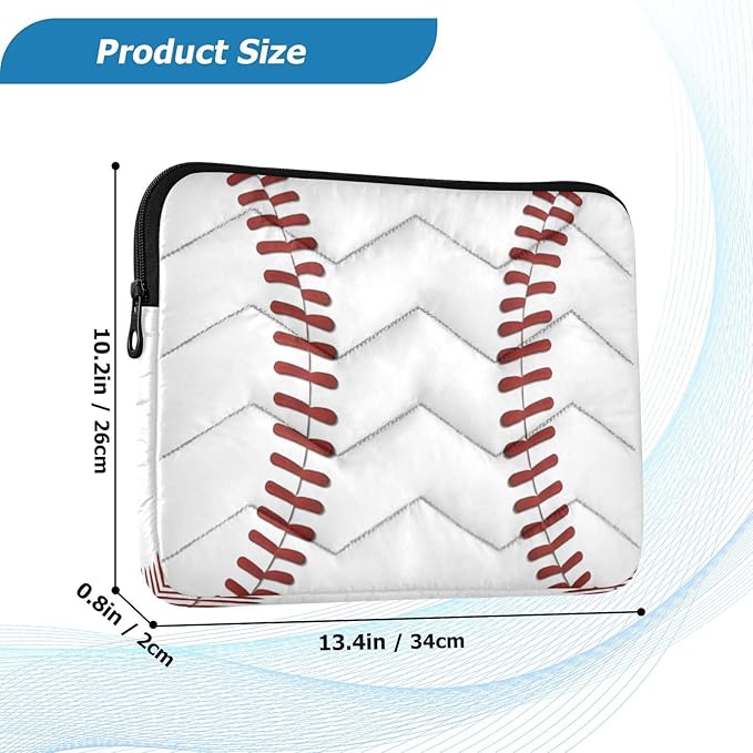 Baseball Print Laptop Sleeve 15-16 Inch Laptop Sleeve Bag, Shockproof Laptop Case Tablet Liner Pouch