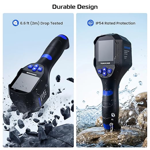 Dual Light Thermal Camera, 240×240 TISR Infrared Thermal Imaging Camera with Smart Modes, 25Hz IR Camera, -4°F to 1022°F Handheld Thermal Imager for Home Inspection Water Leaks, HVAC