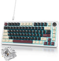 75% Black Creamy Mechanical Keyboard Wired, Creamy Sound Gasket Gaming Thocky Keyboard with Knob, Hot Swappable RGB Custom Keyboard, Pre-lubed Cream Switch Keyboard (82 Roman)