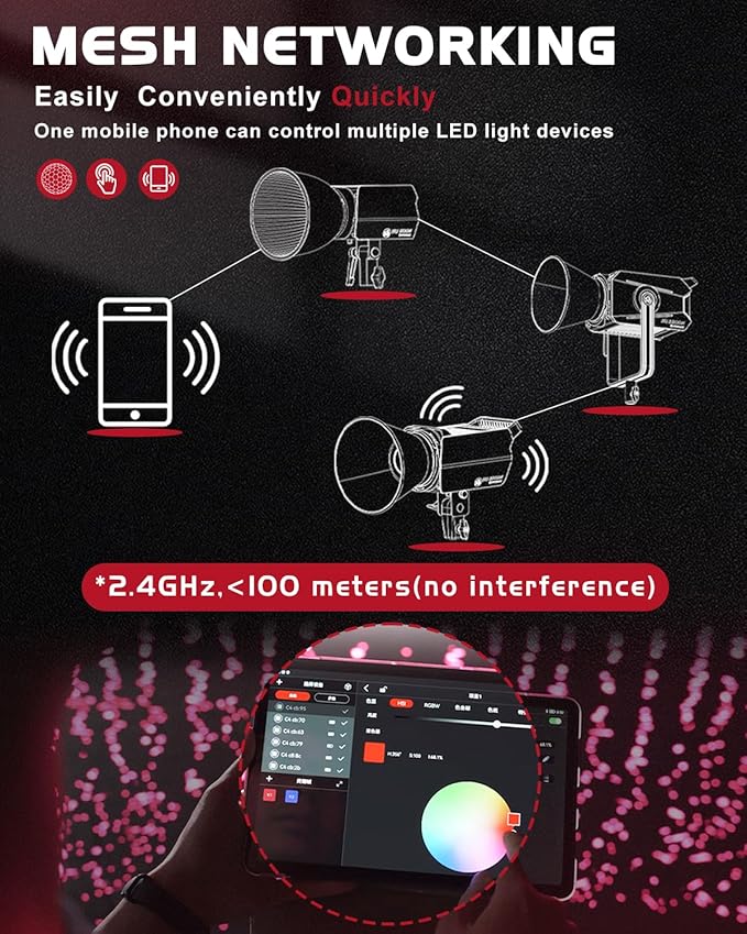 IFOOTAGE 70W LED Video Light,Continous Lighting,SL 60DN 5600k Continuous Output Lighting,Video Lighting for Recording,Studio,App Control,with Carry Bag Without Bowens Mounti Adapater