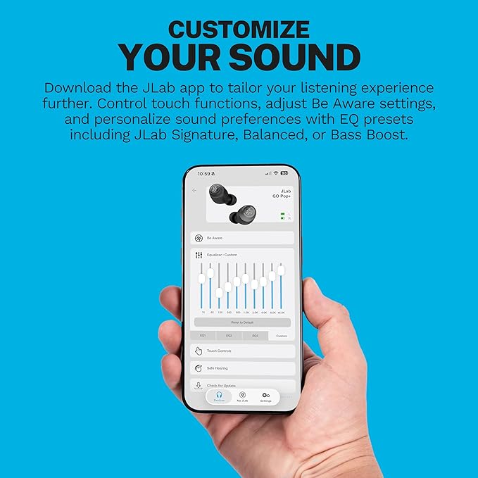 JLab Go Air Pop+, True Wireless Earbuds, Bluetooth Earbuds with Microphone, Dual Connect, EQ3 Sound, Dark Pink