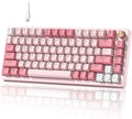 VK75 Wired Gaming Keyboard with Multimedia Control Knob, 75% Creamy Mechanical Keyboard RGB Backlit Gasket Mount with Cherry Profile PBT Keycaps, Hot Swappable Pre-lubed Linear Switch, Pink