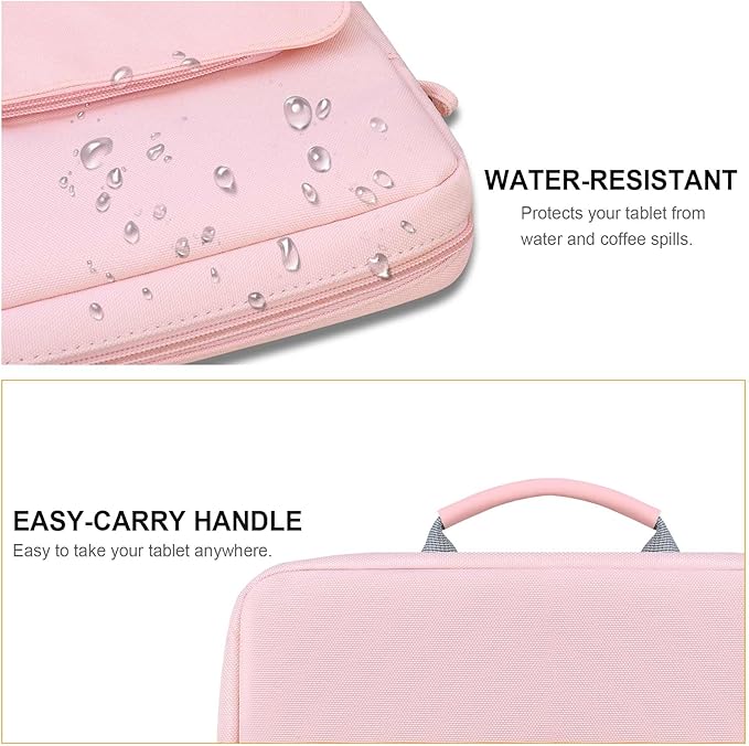 Tablet Sleeve Bag for 13 inch iPad Air (M4/M3/M2) 2026, 13 inch iPad Pro (M5/M4), 12.9" iPad Pro (6th/5th/4th/3rd Gen), Galaxy Tab S10+ S9+ with Magic Keyboard, Protective iPad Case Bag, Pink