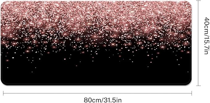 Britimes Rose Gold Pink Large Mouse Pad Non-Slip Golden Holiday Desk Pad Keyboard and Mouse Desk Mat Gaming Mousepad for Game, Office & Home, 31.5 x 15.7 in