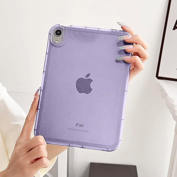 for iPad 9th/8th/7th Generation Case 10.2 inch, Glitter Soft TPU Back Shockproof Shell Bling Sparkly Flexible Silicone Lightweight Thin Cover for iPad 10.2 Inch Tablet 2021/2020/2019, Purple