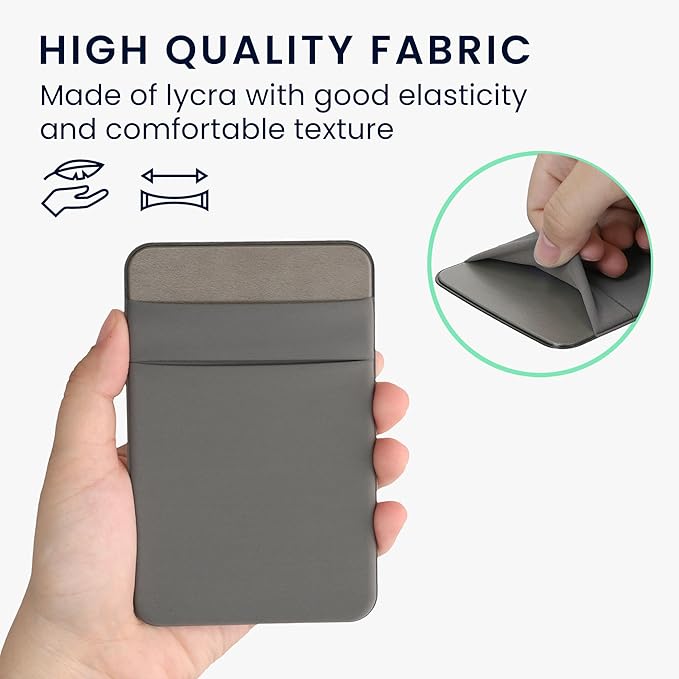 kwmobile Elastic Sleeve Compatible with SanDisk Portable SSD, Samsung T7, Crucial X8, HDD Case - Stretchy Elastane Adhesive External SSD Holder - 10x7cm & 8x7cm Pockets - Grey