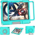 Kids Case for iPad 10th Generation 10.9-inch (2022) & iPad Air 11-inch 2024 & iPad Pro 11-inch M4 (2024), Lightweight Shockproof Case Built-in Screen Protector with Handle Stand,Turquoise