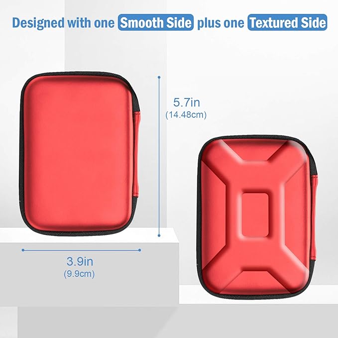 ProCase Hard Drive Case for Canvio Basics Western Digital WD Elements My Passport Seagate Portable Backup Plus Slim 1TB 2TB 3TB 4TB USB 3.0, 2.5”, Samsung T9 Portable External Hard Drive Case -Red