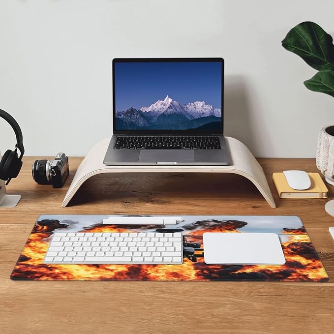 Attack Helicopter Mouse Pad, Aircraft Airplane Large Big Gaming Mouse Pad Desk Pad, Mousepad with Non-Slip Rubber Base, Extended XXL Mouse Mat for Computer Laptop Office Accessories