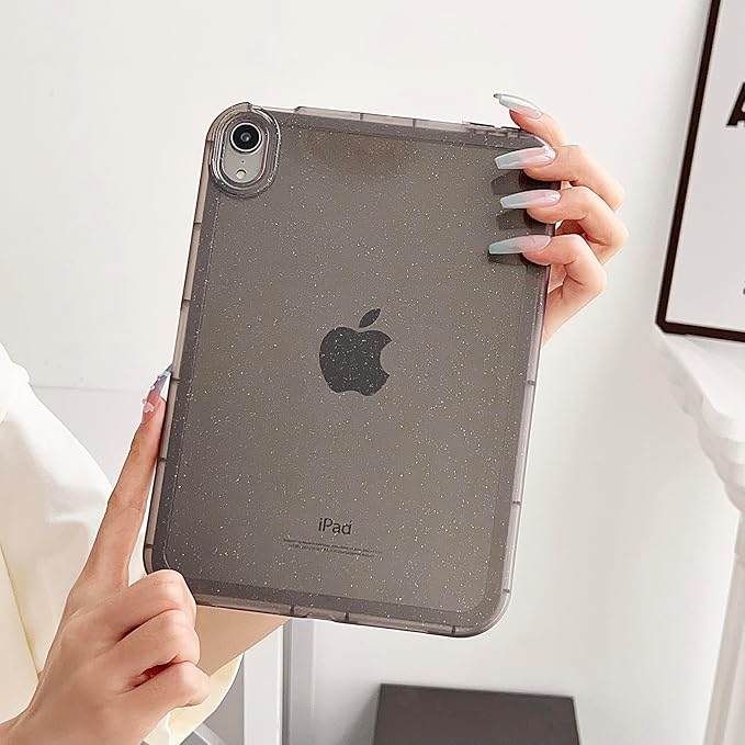 Case for iPad mini 5 (2019) & iPad mini 4 (2015) 7.9 inch Glitter Clear Soft TPU Back Shockproof Cover Bling Sparkly Flexible Silicone Lightweight Case for iPad mini 5th/4th Generation, Gray