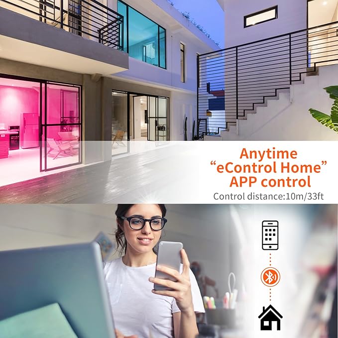 Smart LED Light Bulb GU24, A19 GU24 2 Prong Bluetooth Led Light Bulb 12W 1200LM, 2700K-6500K,Dimmable,Music Sync RGBCW Color Changing Led Lightbulbs, APP Control(Not Support Alexa), 4Pack