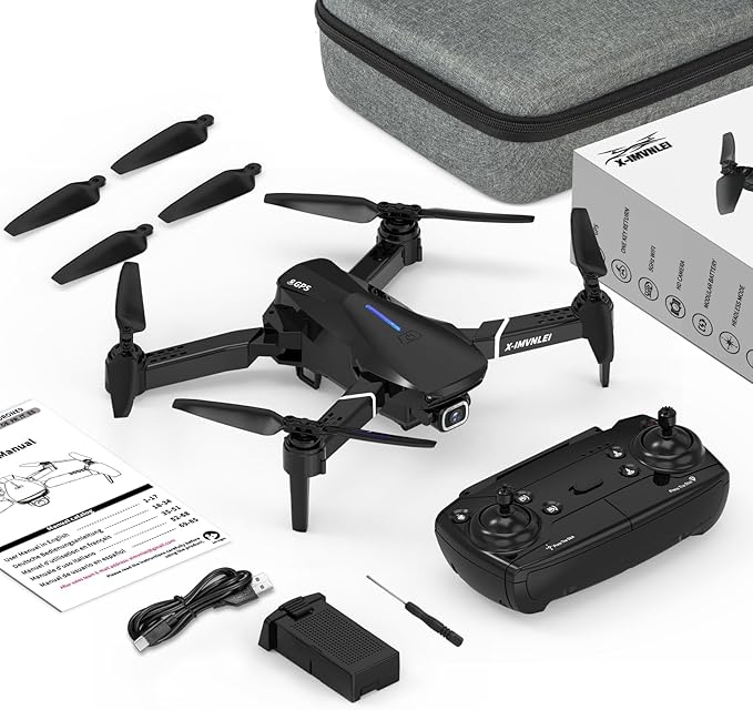 X9 4K GPS Drone with Camera for Adults Beginners, Foldable FPV RC Quadcopter, Optical Flow Positioning, Auto Return, Follow Me, Trajectory Flight, 3D Flip, Modular Batteries