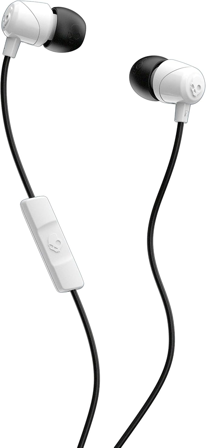 Skullcandy Jib Wired Earbuds with 3.5mm AUX Plug, Noise Isolating Fit, in-Line Microphone Call and Track Control, Convenient for Travel - White