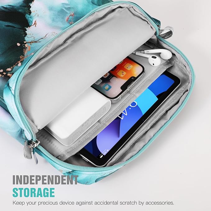TiMOVO 9-11 Inch Tablet Sleeve Bag with Shoulder Strap for iPad 11-inch A16 2025, iPad 10th Gen. 10.9"/10.2", Galaxy Tab A9+/A11Plus 11", Cloud Peacock Blue