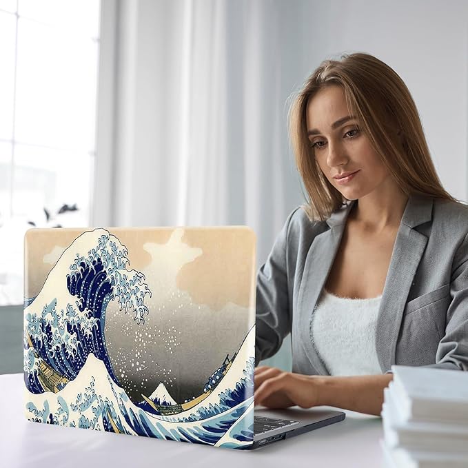 Funut for MacBook Pro 13 inch Case 2024 2023 2022 2021-2016 M2 M1 A2338 A2251 A2289 A2159 A1989 A1706 A1708, Laptop Plastic Hard Shell MacBook Pro 13" Case Touch Bar, Sea Wave