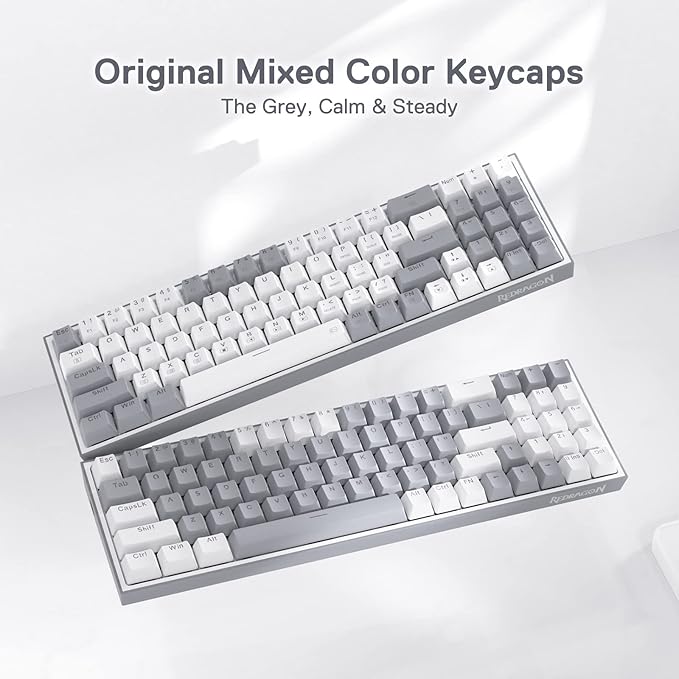 Redragon K628 Pollux 75% Wired RGB Gaming Keyboard, 78 Keys Compact Mechanical Keyboard w/100% Hot-Swap Socket, Free-Mod Plate Mounted PCB & Dedicated Arrow Keys, Quiet Red Switch