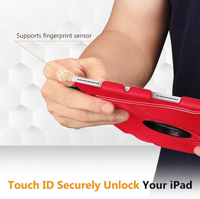 Fintie Rotating Case for iPad Air 11-inch M4/M3/M2 (2026/2025/2024), iPad Air 5th (2022) / 4th Generation 10.9 Inch - 360 Degree Rotating Protective Stand Cover with Pencil Holder, Red