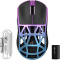 ATTACK SHARK R2PRO 45g Superlight Magnesium Alloy Mouse, PixArt PAW3950 Sensor, 42000DPI, 8000Hz Wireless Polling Rate, 2.4G/BT/Wired Gaming Mouse, Programmable Mice with Coiled Cable, PC/Mac, Purple