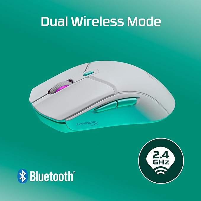 HyperX Pulsefire Haste 2 Core Wireless – Gaming Mouse for PC, Long Battery Life, Lightweight, Custom Core Sensor, Dual Wireless Connectivity, White